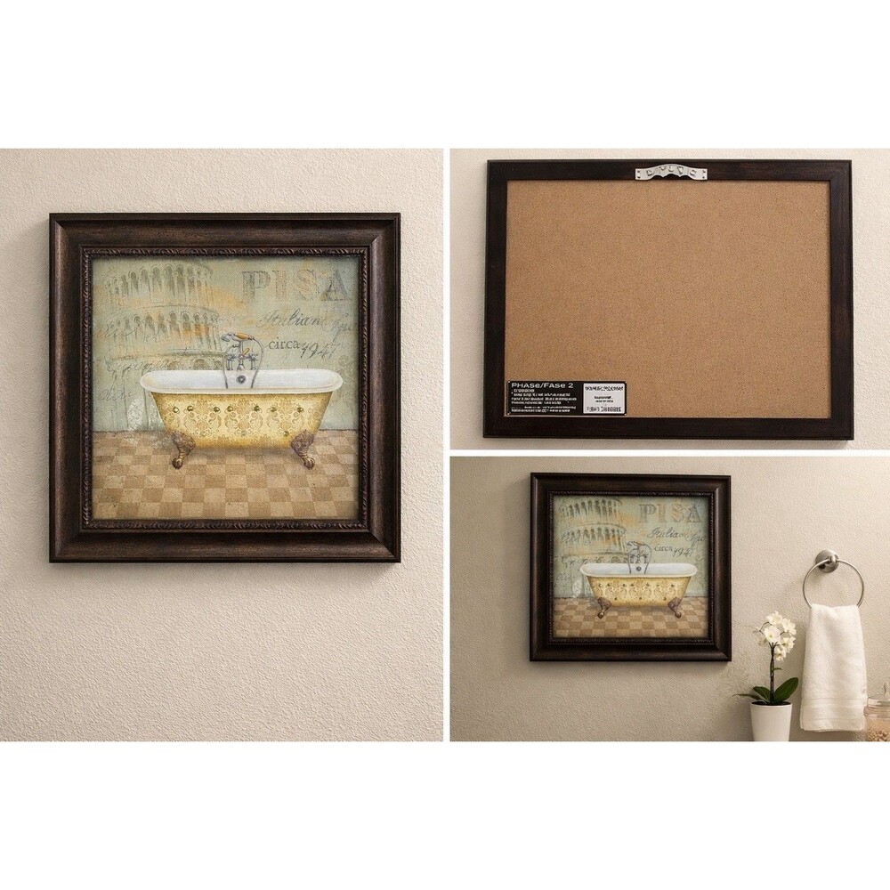 Crystal Art Gallery Framed Print Bathtub Pisa Bathroom Art Brown Gold Beige